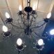 Old large chandelier ceiling light wrought iron popular art deco retro antique france
