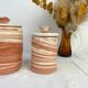 Set of 3 artisanal ceramic boxes signed Oupi Kiri vintage 50s