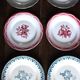 6 mismatched flat plates pairs Terre de Fer Marsac Flowers Digoin