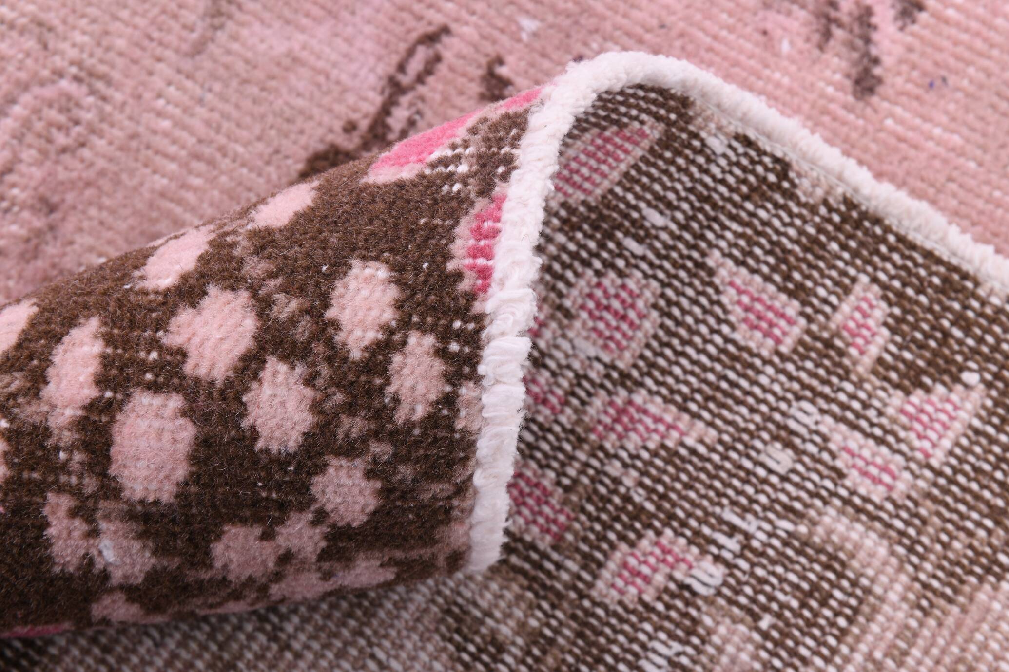 5x8 Pink Brown Vintage Area Rug 175x253Cm