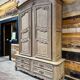 Aero-blasted solid oak wardrobe - Louis XV style