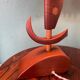 Vintage mid-century modern Danish sculptural teak table lamp