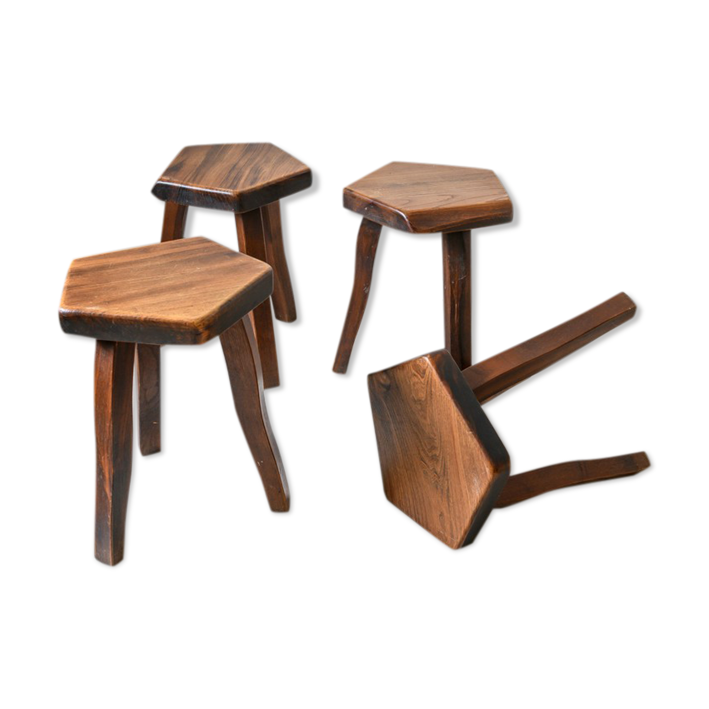 Set of 4 brutalist stools