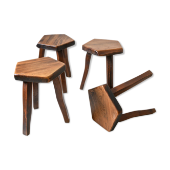 Set of 4 brutalist stools