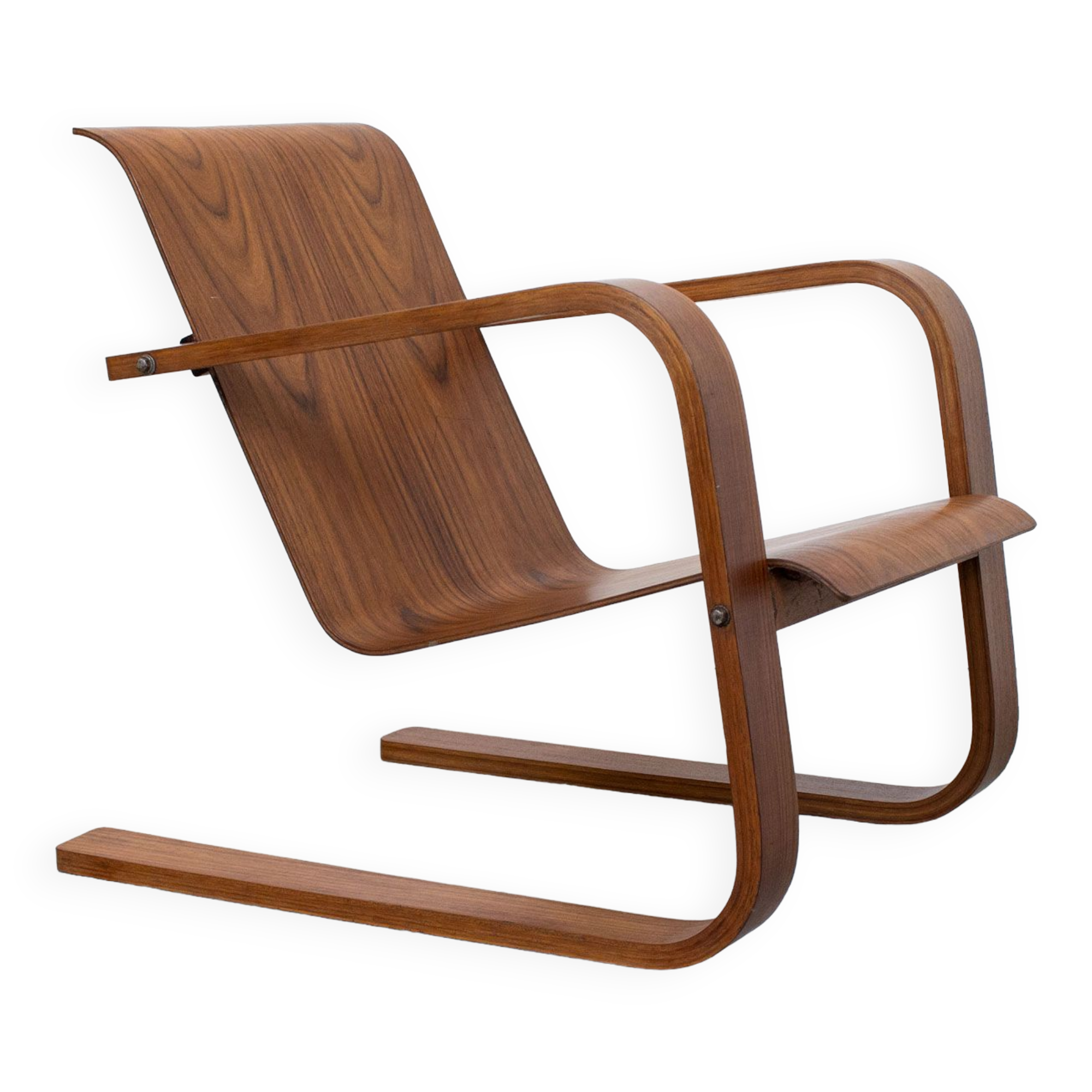 1930s modernist cantilever plywood armchair