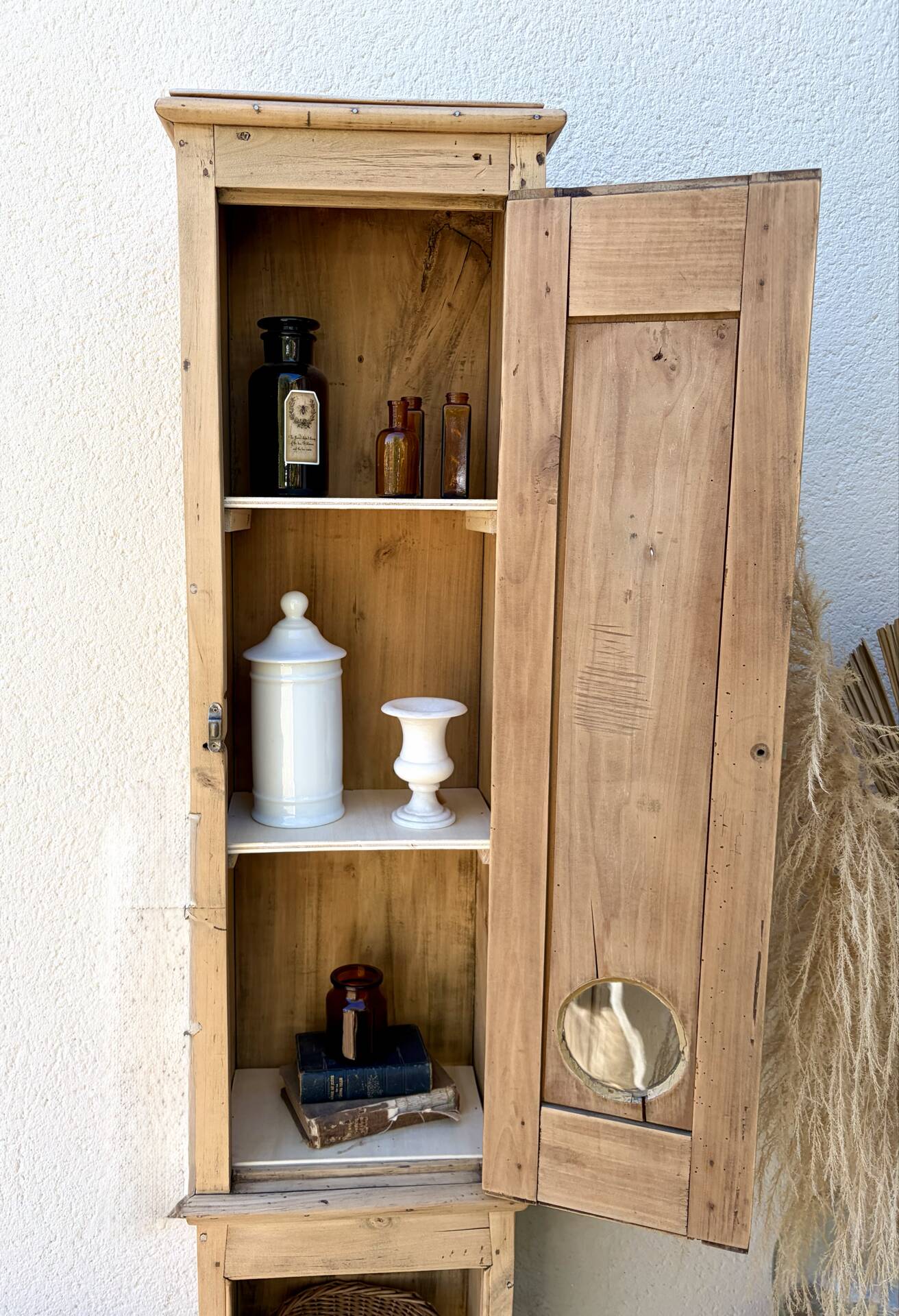 Small wardrobe in raw wood