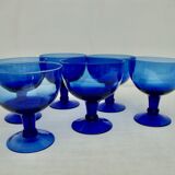 Set of 6 dessert cups in blown glass