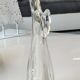Vase soliflore en verre cristallin, par Flavio Poli pour Art Vannes France. Haut 32 cm
