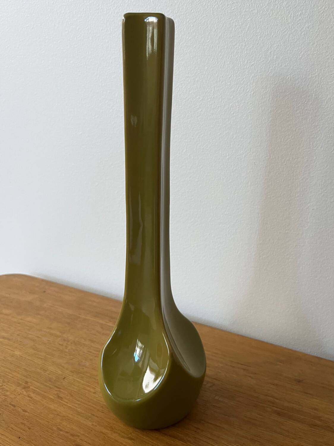 Contemporary khaki ceramic vase