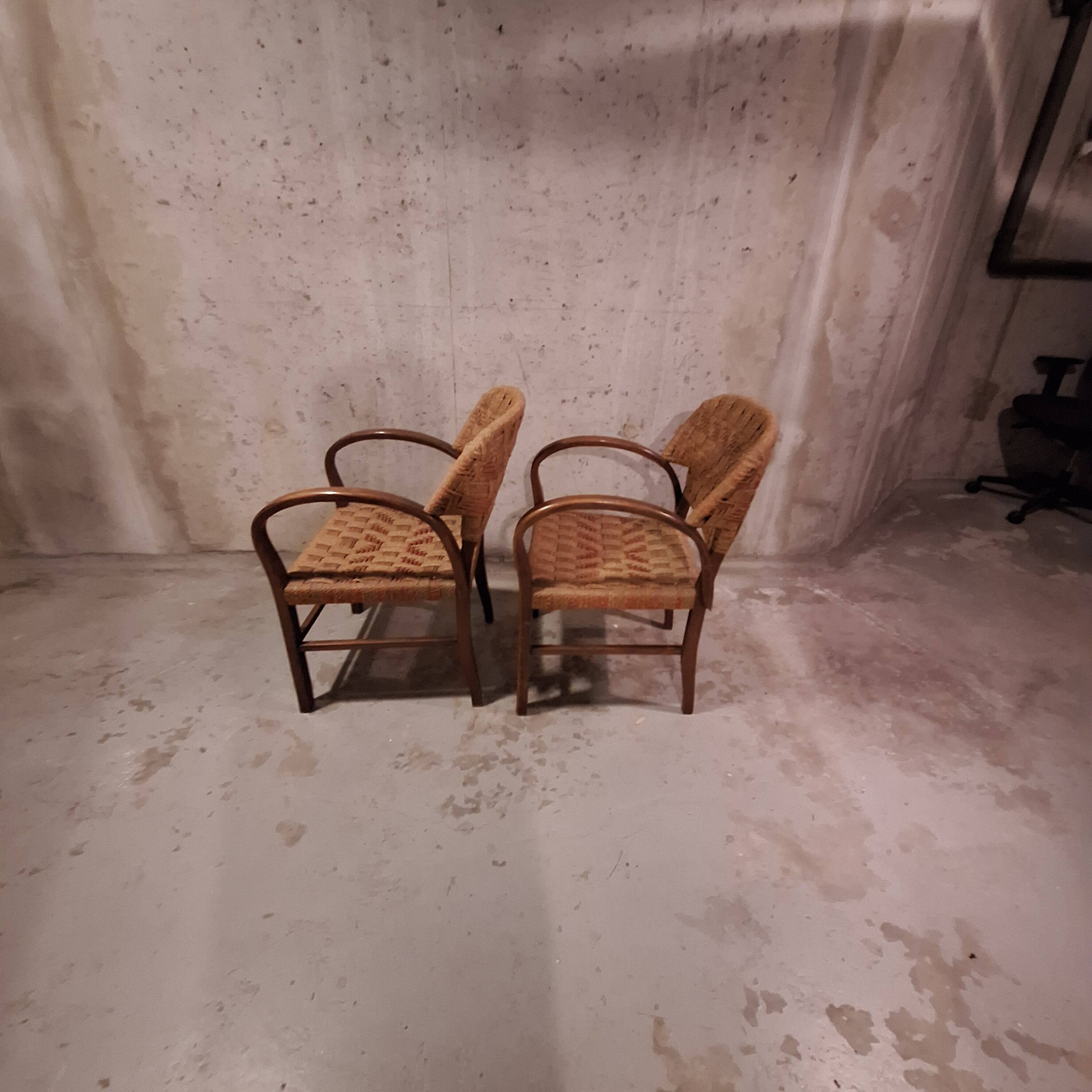 Pair of Bridge armchairs from the 1920s/30s