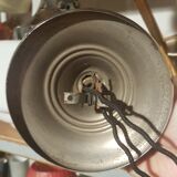 Art deco, metal and opaline hanging lamp