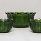 Ensemble de Trois Bols en Cristal Vert Milieu du Siècle, Italie, Années 1970