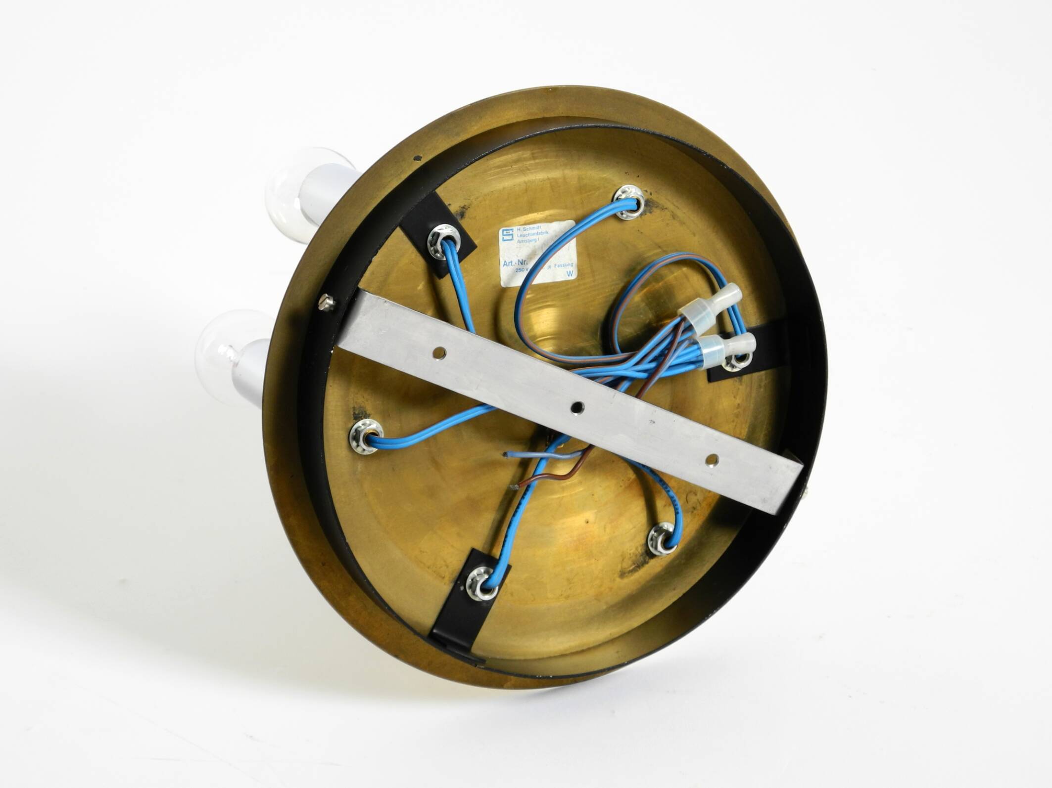 80s Post-Modern Ceiling Lamp by Schmidt Leuchtenfabrik, in brass and chrome