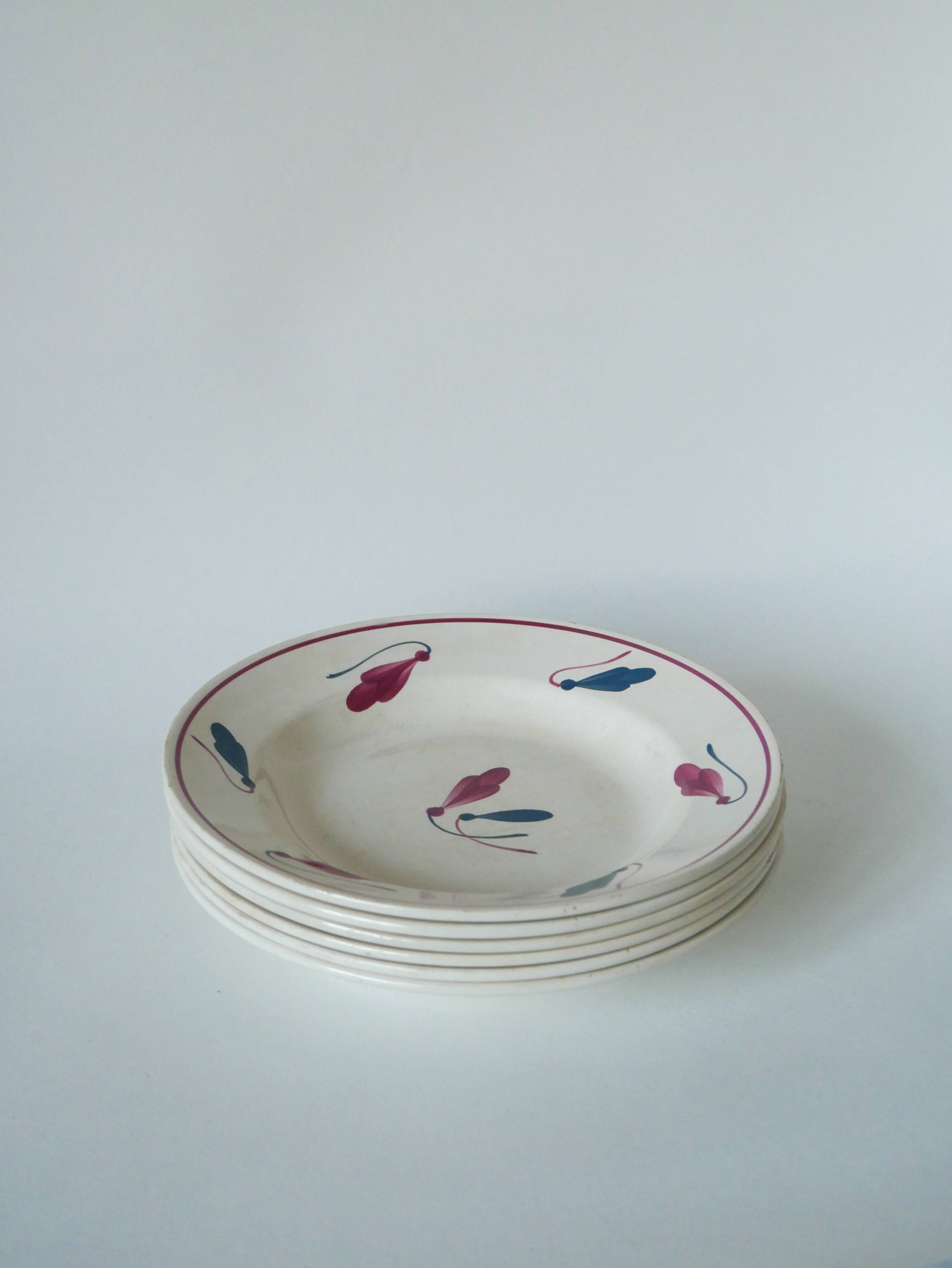 Set of 6 Givors soup plates, Perce-Neige model 1950