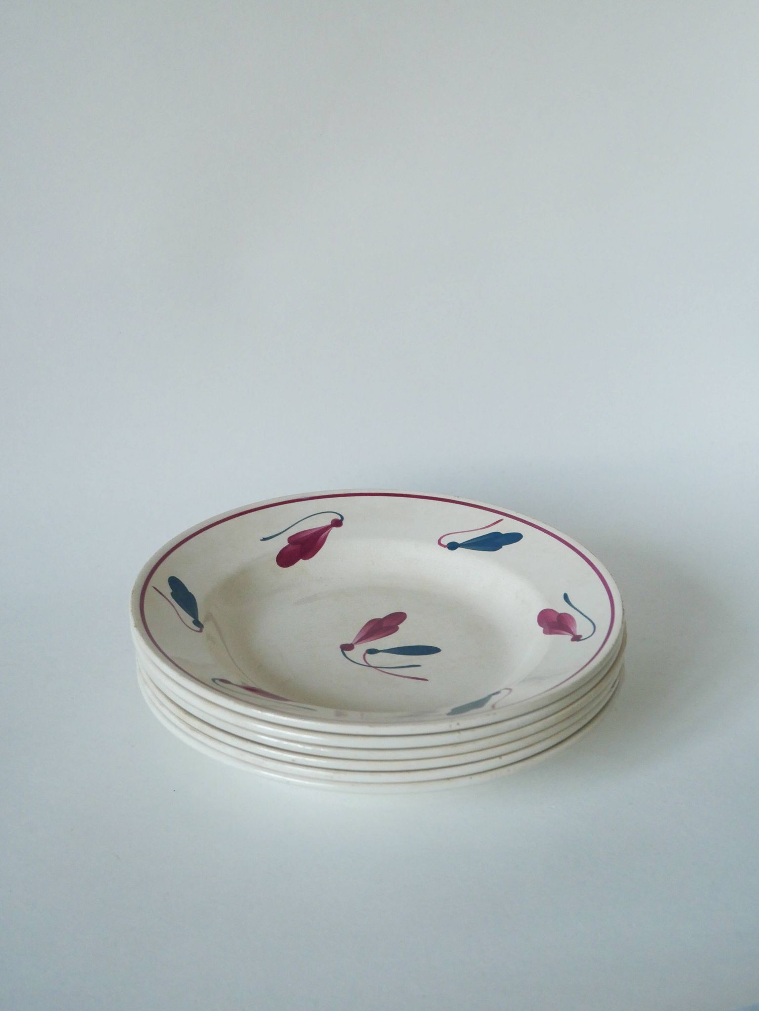 Set of 6 Givors soup plates, Perce-Neige model 1950