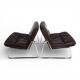 Set of 2 Drabert lounge chairs in brown leather by Gerd Lange, 1970