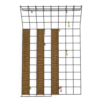 Metal & Woven Wall Coat Rack by Karl Fichtel Drahtwerke Erlau, 1960s