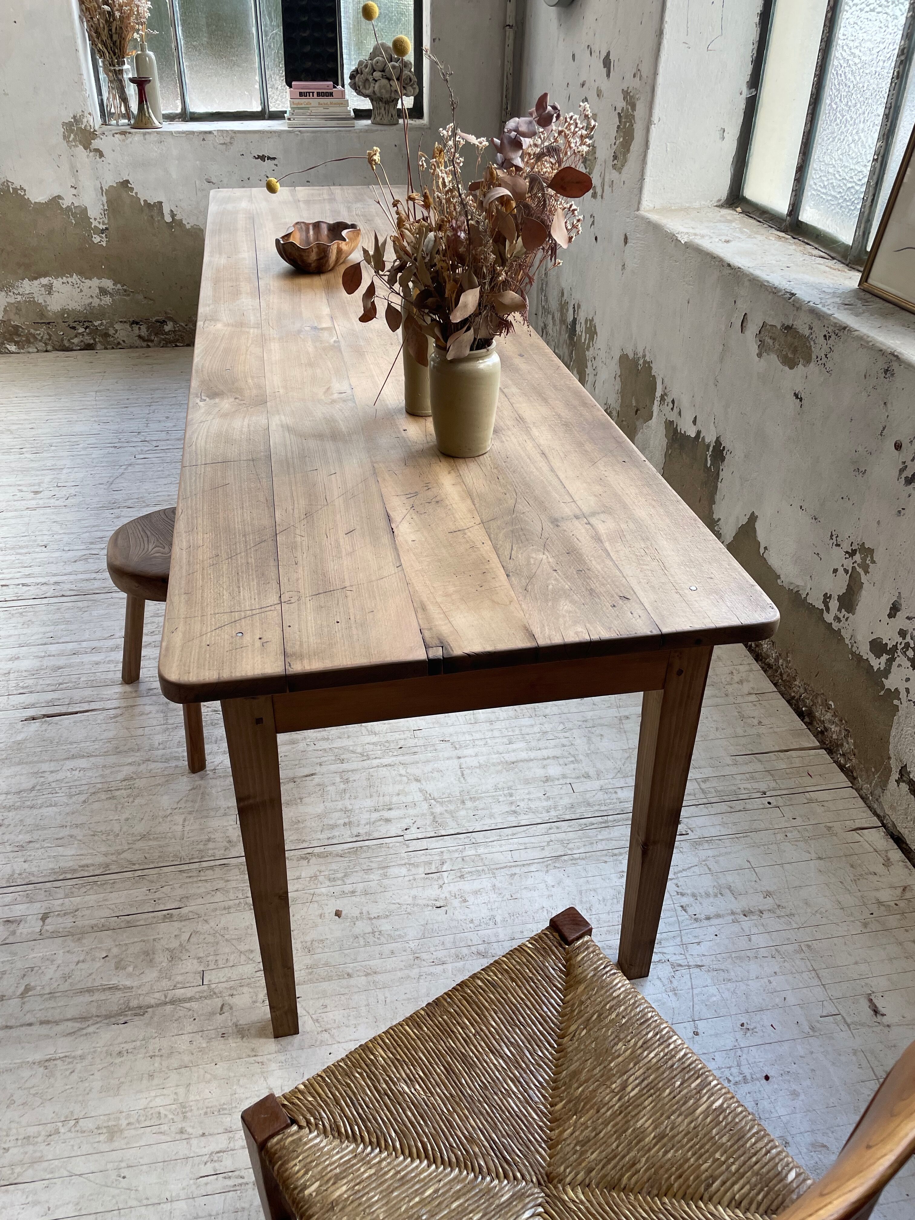 XL farmhouse table in beech and pine 3m