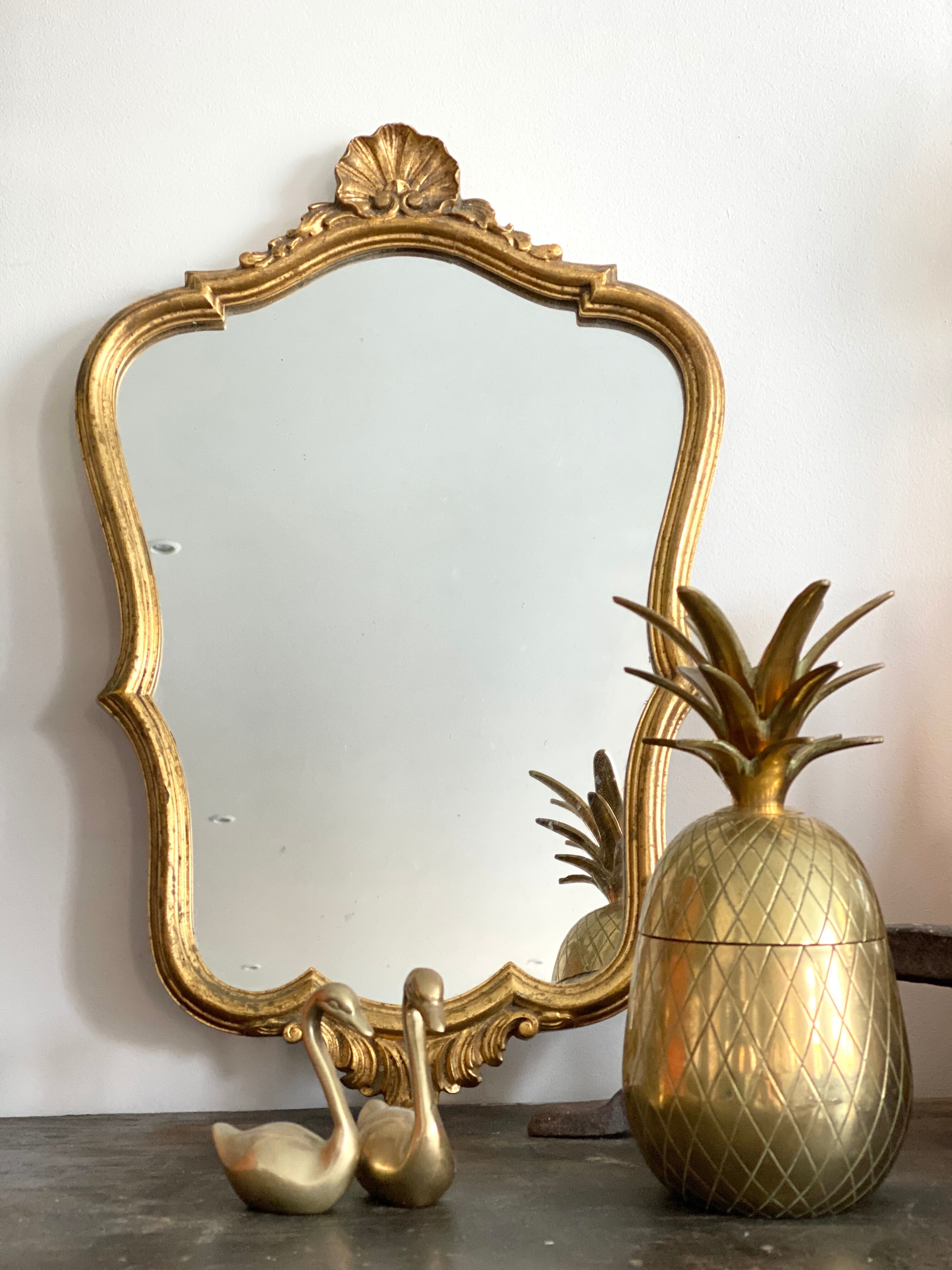 Old rocaille gilded mirror