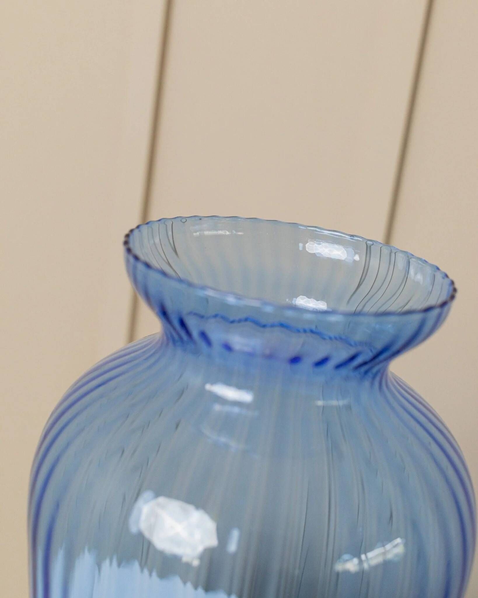 XL Murano Glass Vase in Blue, Italian Mid-Century Art Glass, 1970s