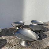 6 oval brushed stainless steel cups