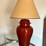 Red ceramic table lamp