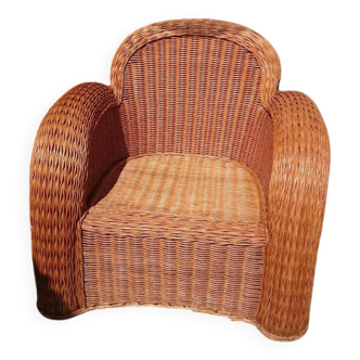 Wicker club armchair