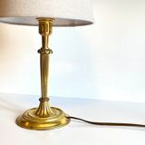 Lamp solid brass and vintage fabric