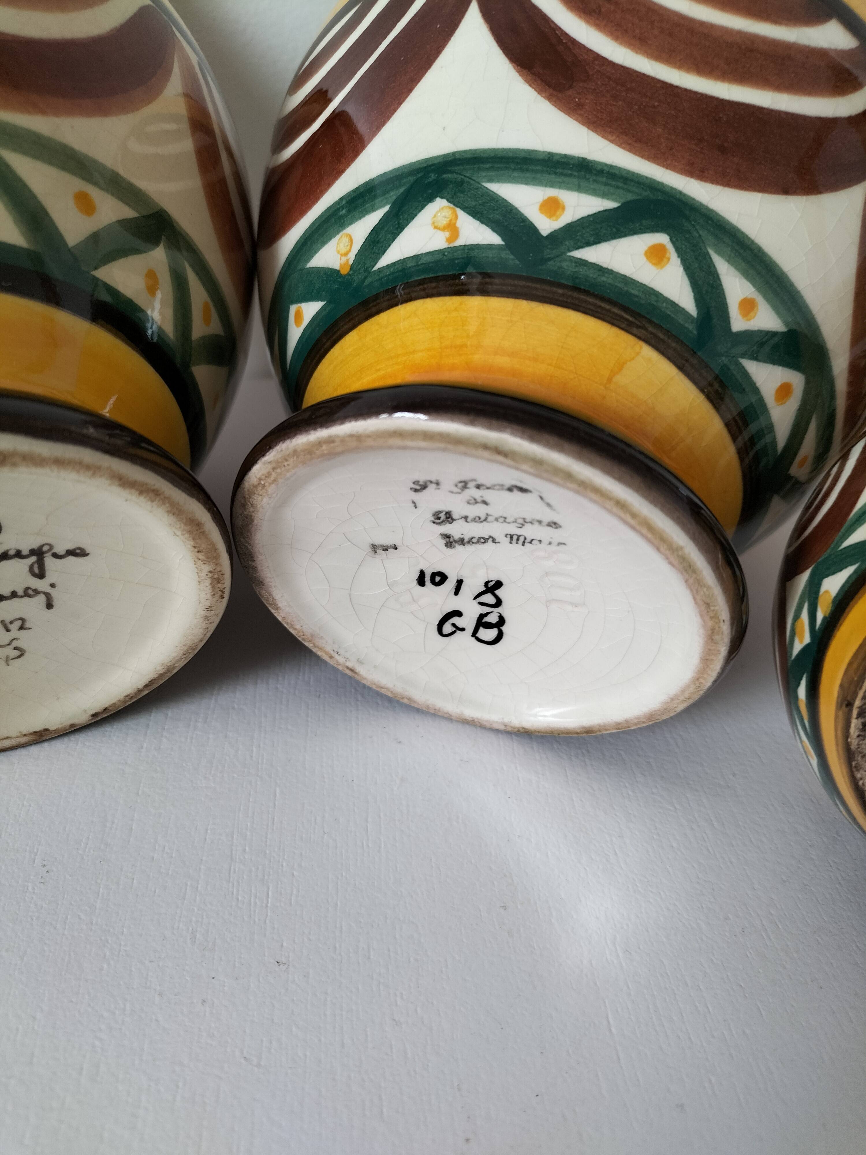 Trio of Saint Jean de Bretagne vases
