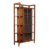 Antique Art Nouveau display cabinet in beech, Thonet style, 19th century.