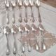 Lot of 12 small old spoons in silver metal