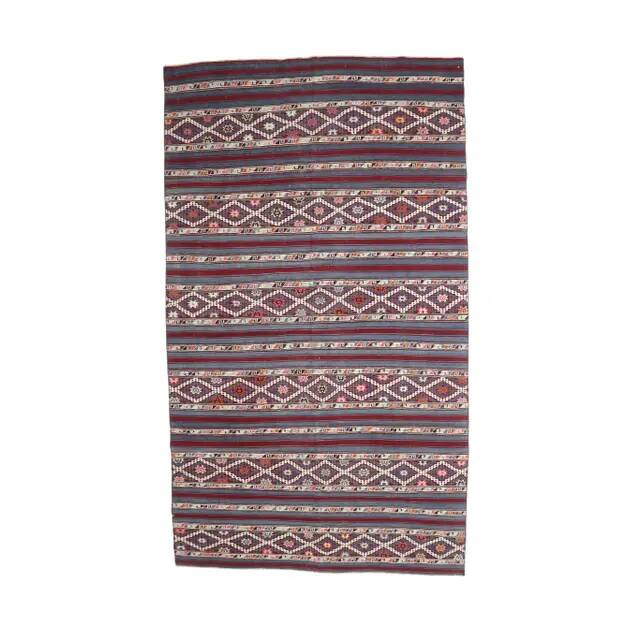 Handwoven Vintage Traditional Turkish Wool Flatweave Kilim Rug 160x280