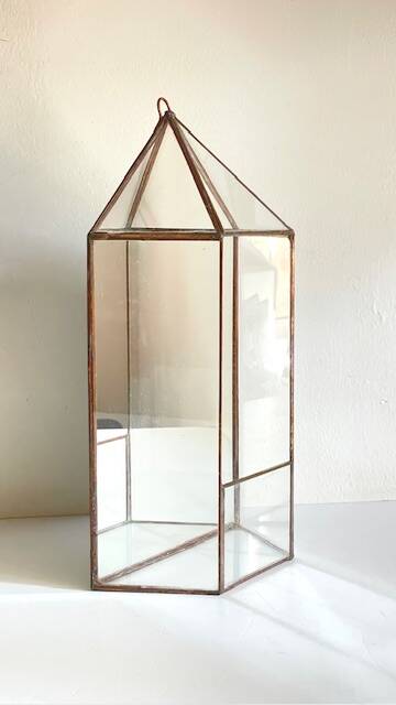Vide poche mural miroir et laiton vintage