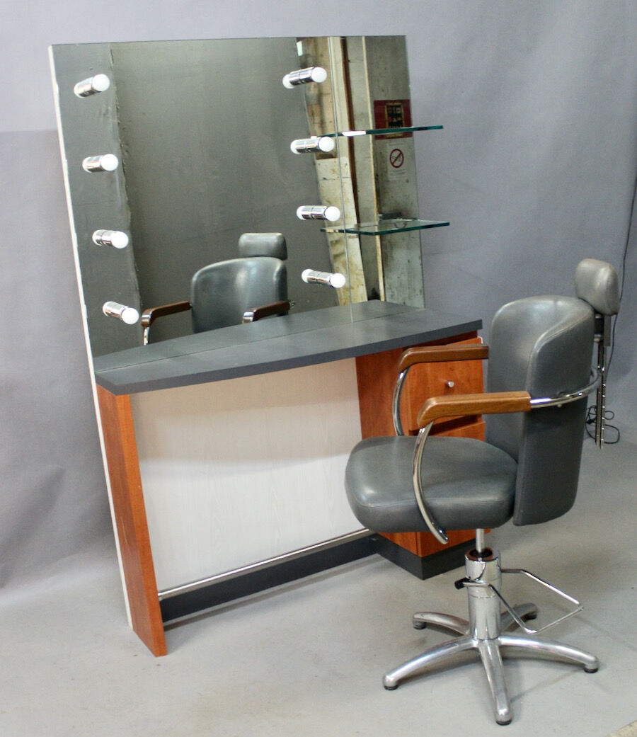 Spotlight hairdresser and her vintage barber chair