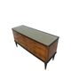 Commode en acajou plaqué avec plateau en verre vert, années 1950