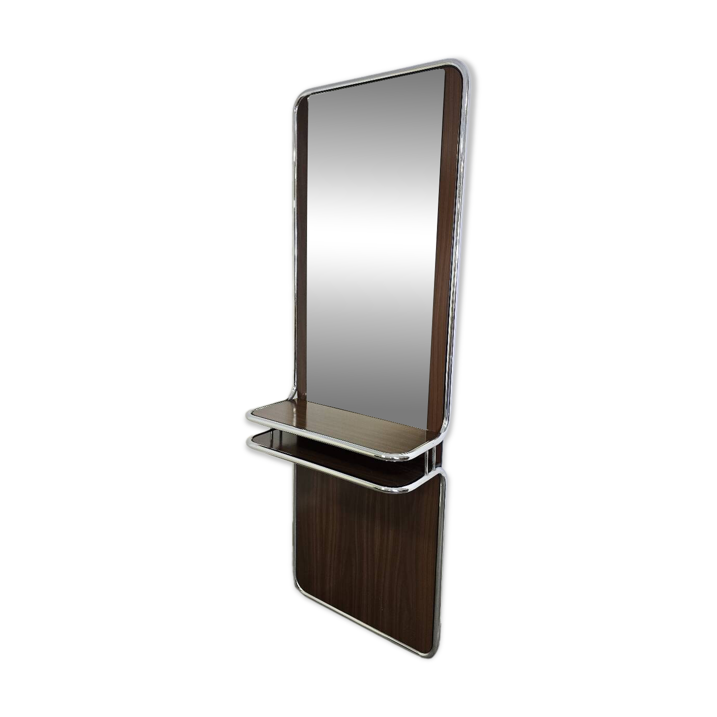 Miroir BAUHAS des années 70 en noyer