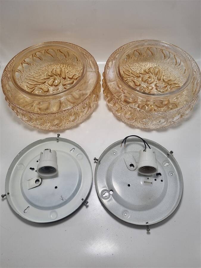 Iridescent cast glass ceiling light by Helena Tynell