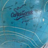 Globe terrestre, mappemonde Taride en verre et marbre, 1976