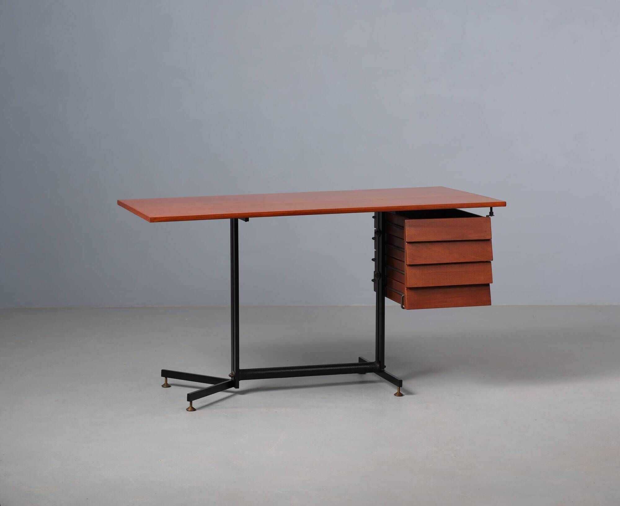 1950's Italian Mid Century Modern Teak Desk Table
