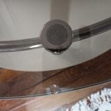 Table basse en verre inox et mélanine