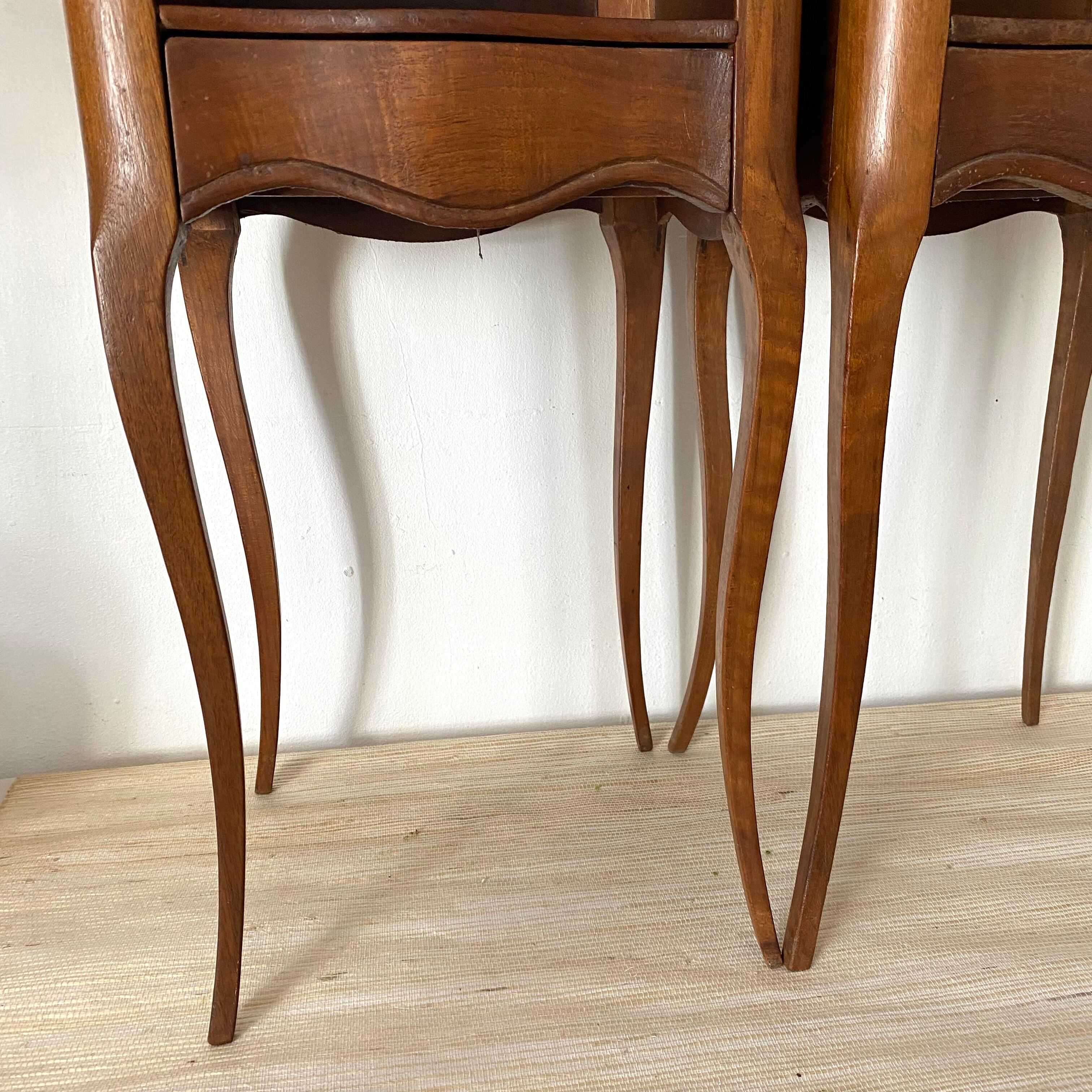 Pair of old louis XV style bedside tables