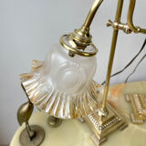 Pair of art deco style "up and down" swan neck desk lamps