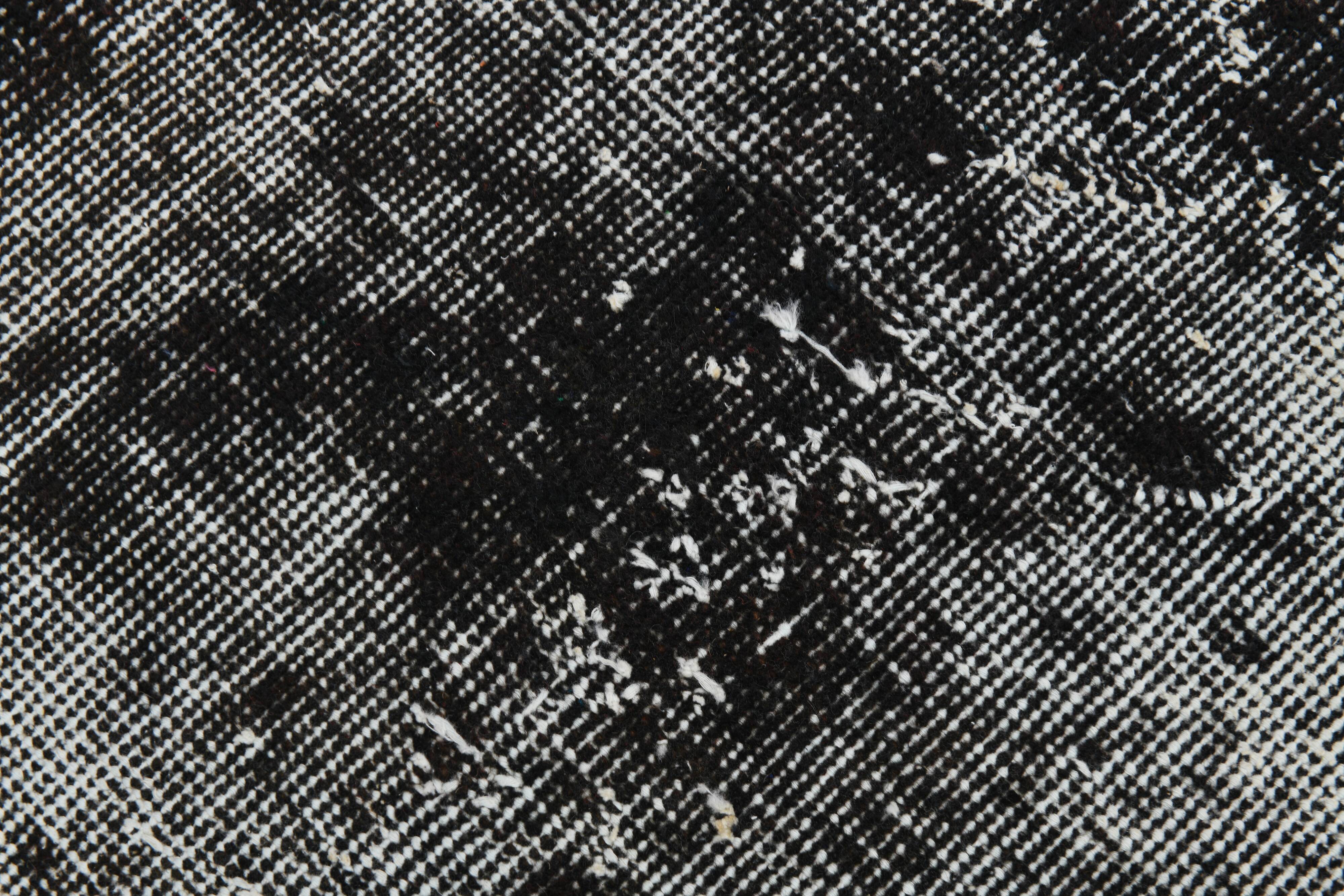 Black gray tones anatolian handmade vintage rug 260x158cm