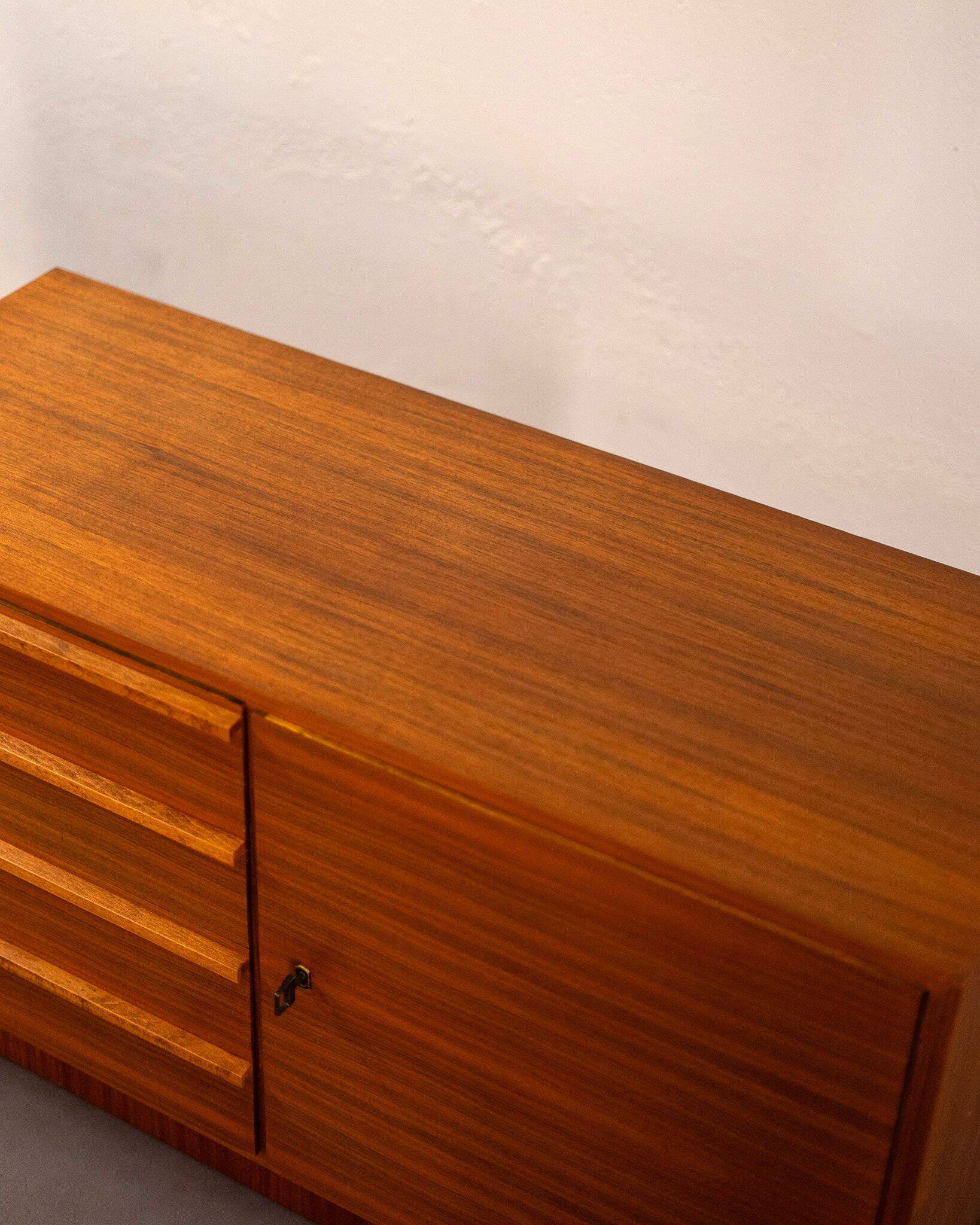 Compact mid-century teak sideboard