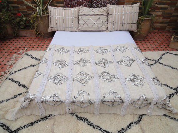 Beige Handira 190 x 118 cm