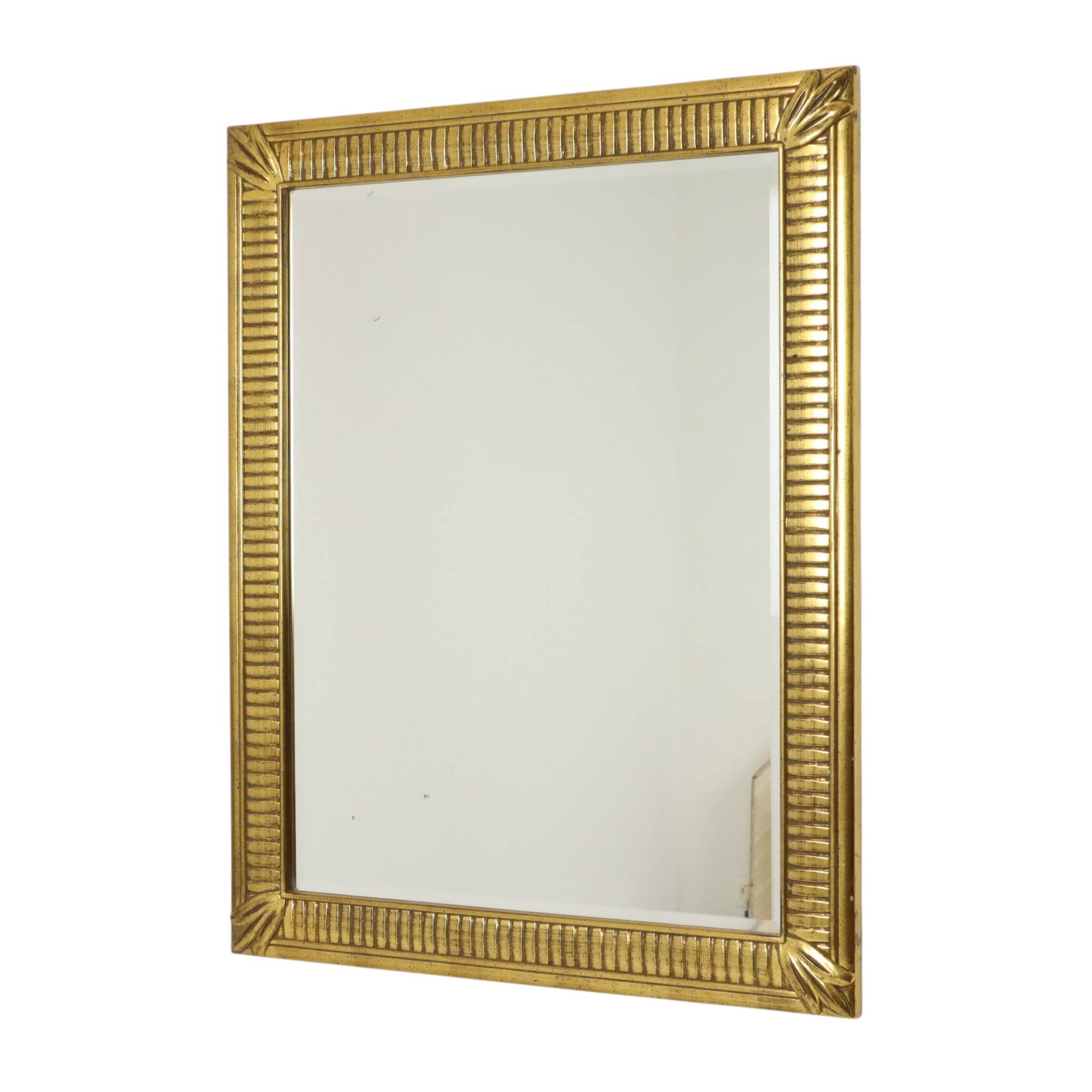 Miroir Deknudt en or Hollywood Regency biseauté 92 cm