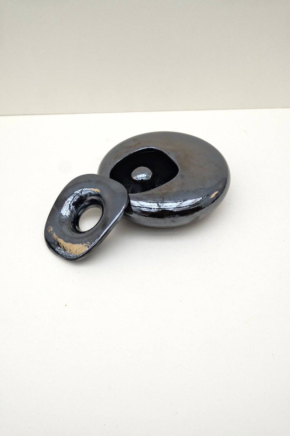 Glazed ceramic ashtray