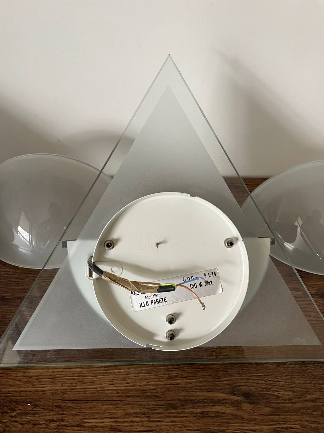 Pair of Illo wall lamps for Lamperti, 1980s, made in Italy