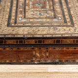 BOX XIXth in wood marquetry and mother-of-pearl