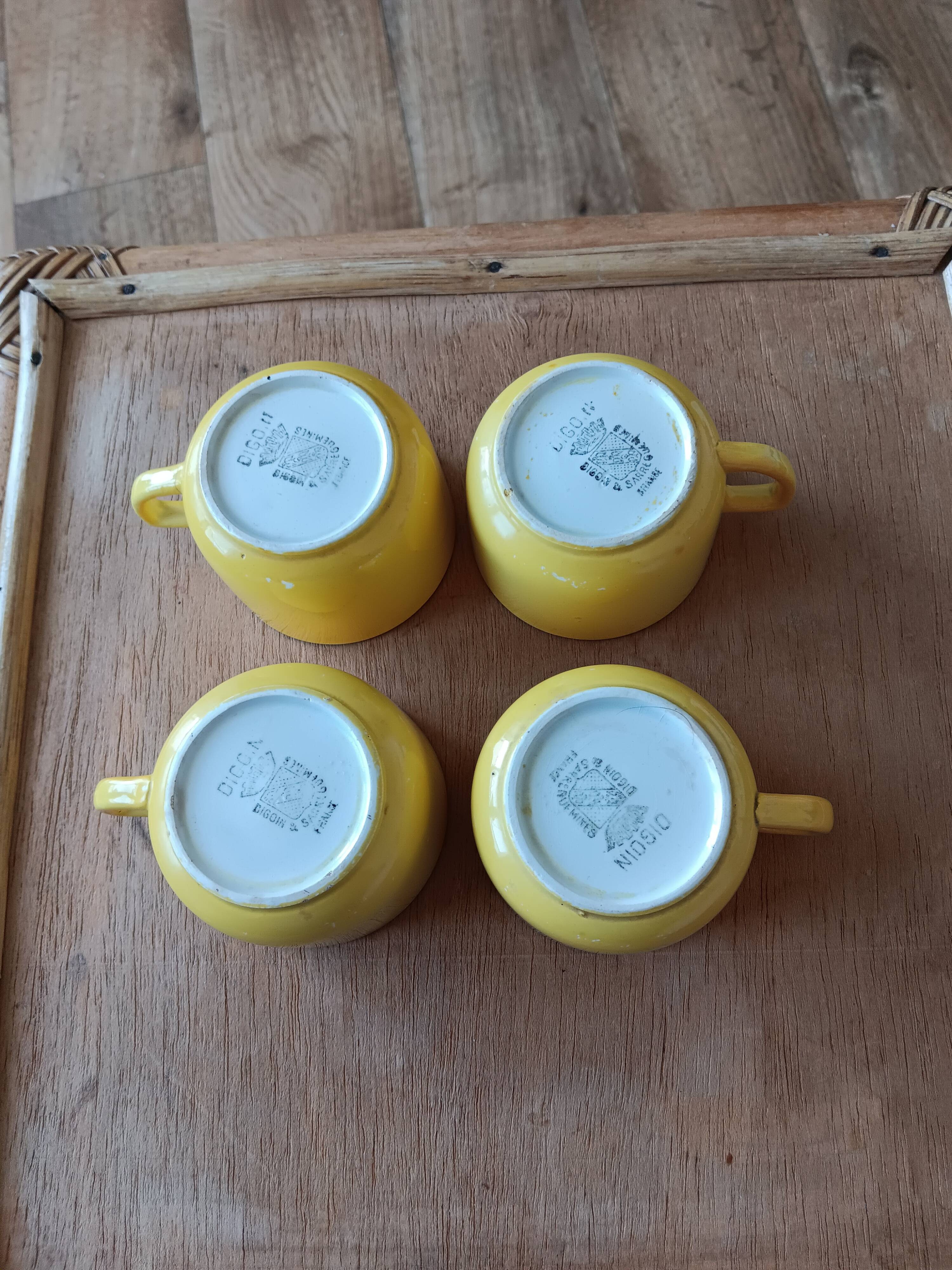 Antique coffee cups Digoin & Sarreguemines